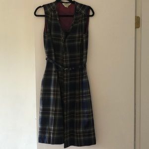 Vintage wool check dress / long vest
